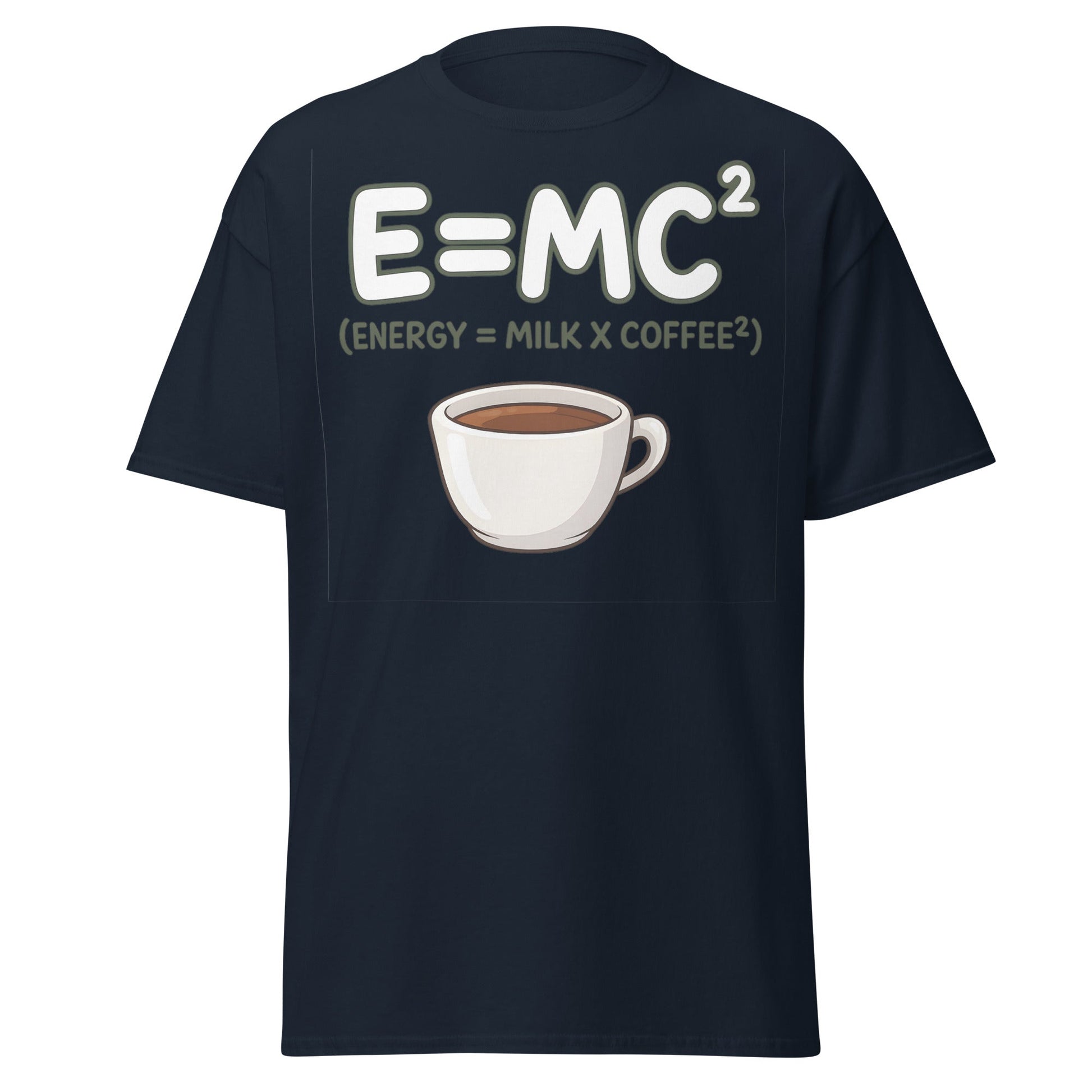 Coffee Energy Formula T-Shirt $E=MC^2$ Parody - Navy - T-Shirts Online
