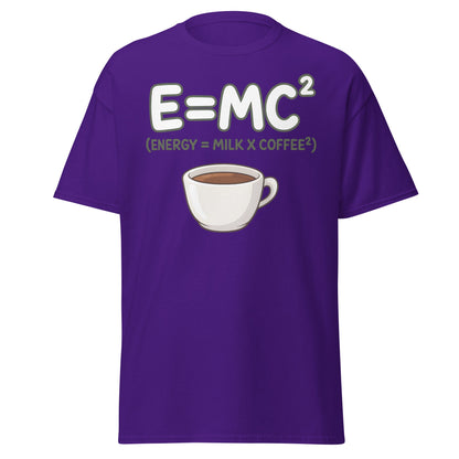 Coffee Energy Formula T-Shirt E=MC^2 Parody - Purple - T-Shirts Online