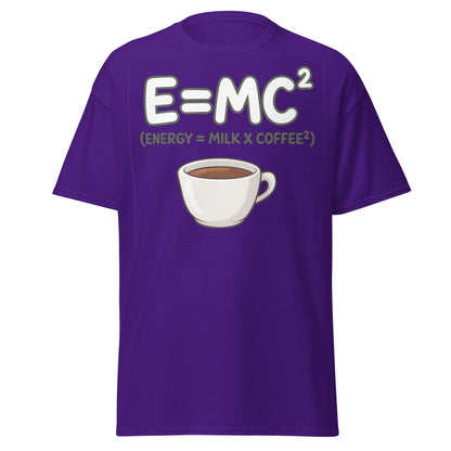 Coffee Energy Formula T-Shirt $E=MC^2$ Parody - Purple - T-Shirts Online