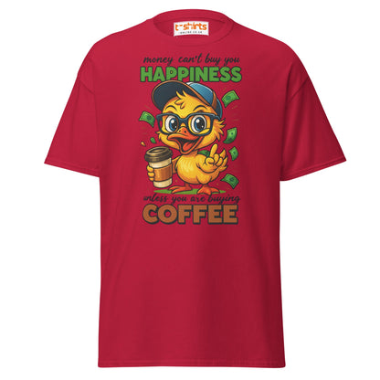 Coffee Happiness Duck T-Shirt | Funny Caffeine Tee - Cardinal - T-Shirts Online