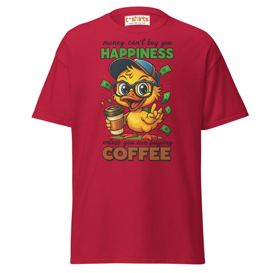 Coffee Happiness Duck T-Shirt | Funny Caffeine Tee - Cardinal - T-Shirts Online