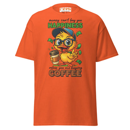 Coffee Happiness Duck T-Shirt | Funny Caffeine Tee - Orange - T-Shirts Online