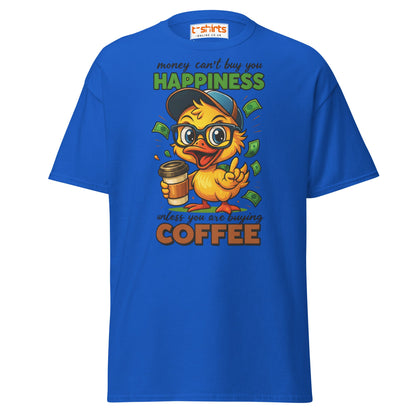 Coffee Happiness Duck T-Shirt | Funny Caffeine Tee - Royal - T-Shirts Online