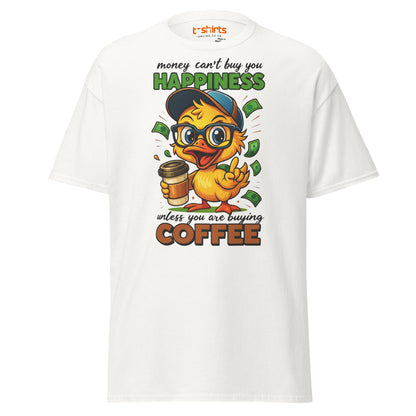 Coffee Happiness Duck T-Shirt | Funny Caffeine Tee - White - T-Shirts Online