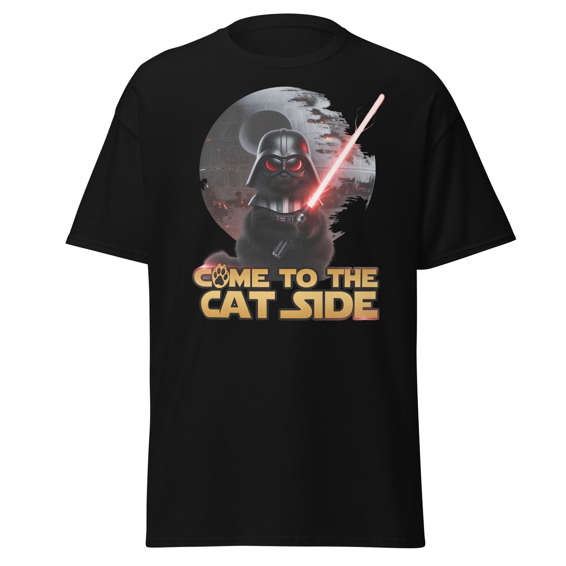 Come to the Cat Side Funny Cat Vader T-Shirt - Black - T-Shirts Online