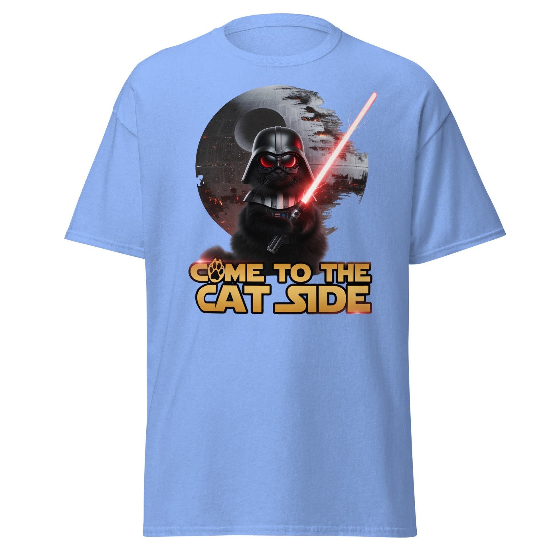 Come to the Cat Side Funny Cat Vader T-Shirt - Carolina Blue - T-Shirts Online