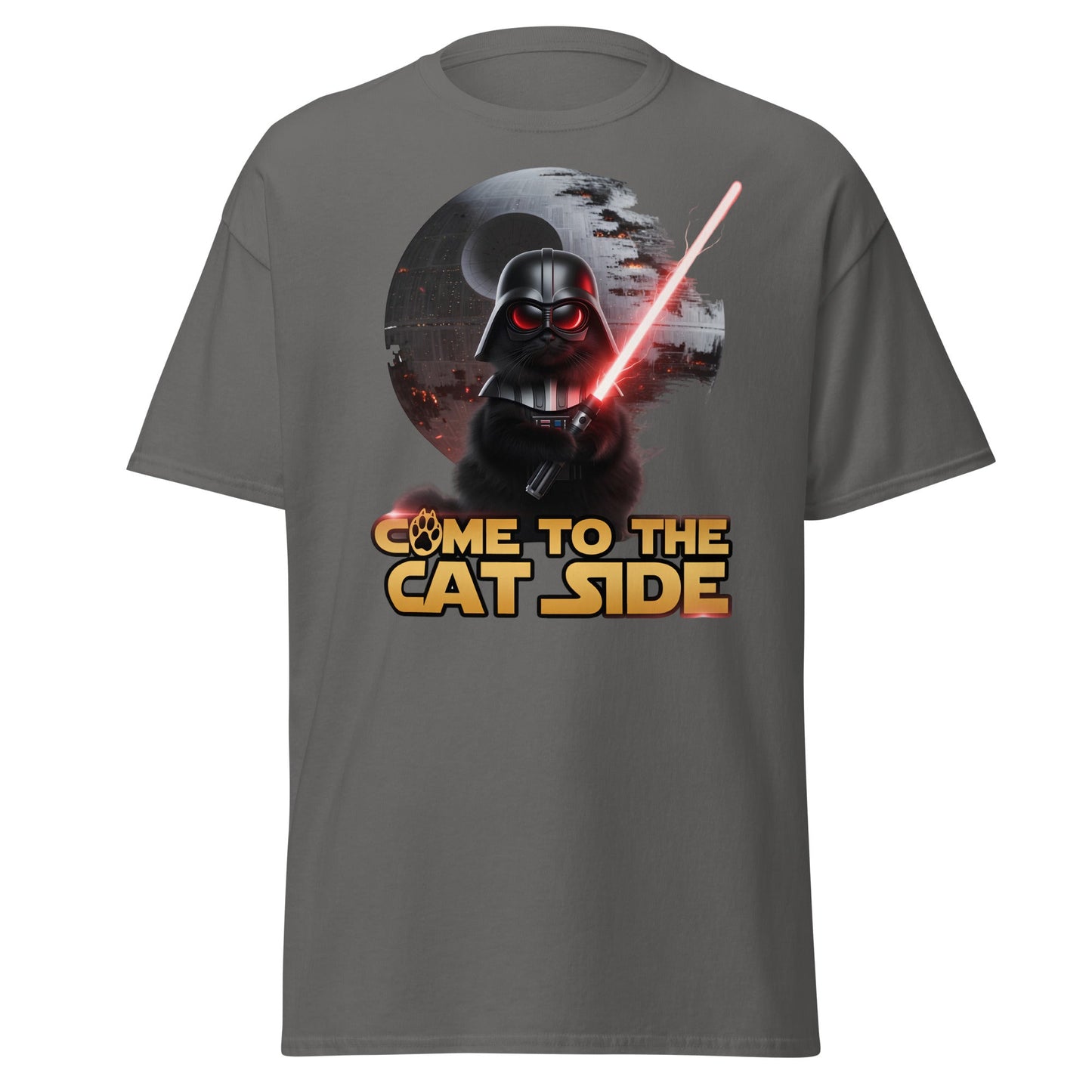 Come to the Cat Side Funny Cat Vader T-Shirt - Charcoal - T-Shirts Online