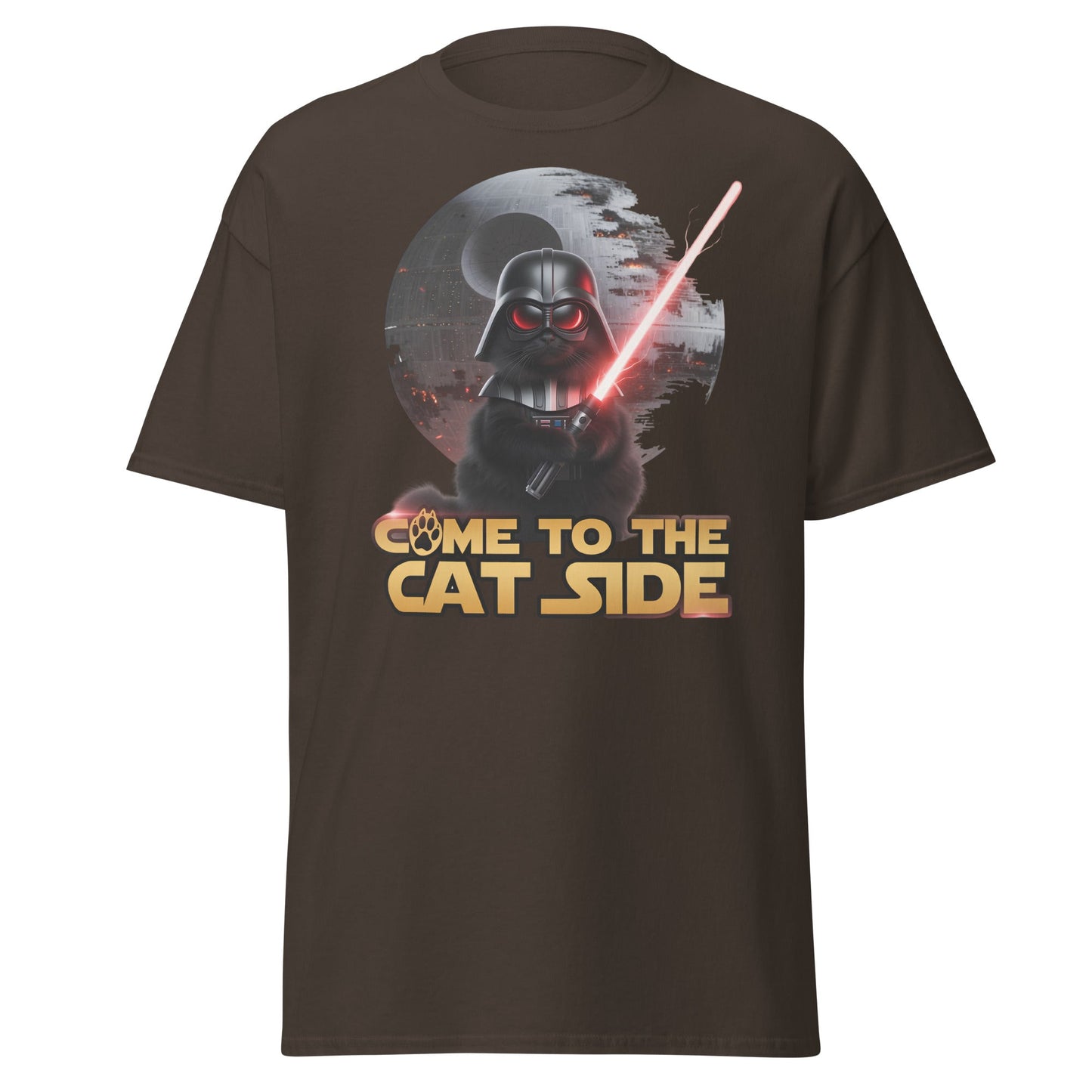 Come to the Cat Side Funny Cat Vader T-Shirt - Dark Chocolate - T-Shirts Online