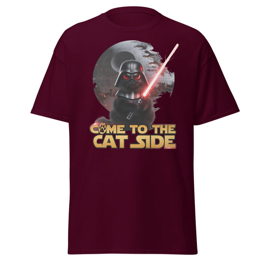 Come to the Cat Side Funny Cat Vader T-Shirt - Maroon - T-Shirts Online