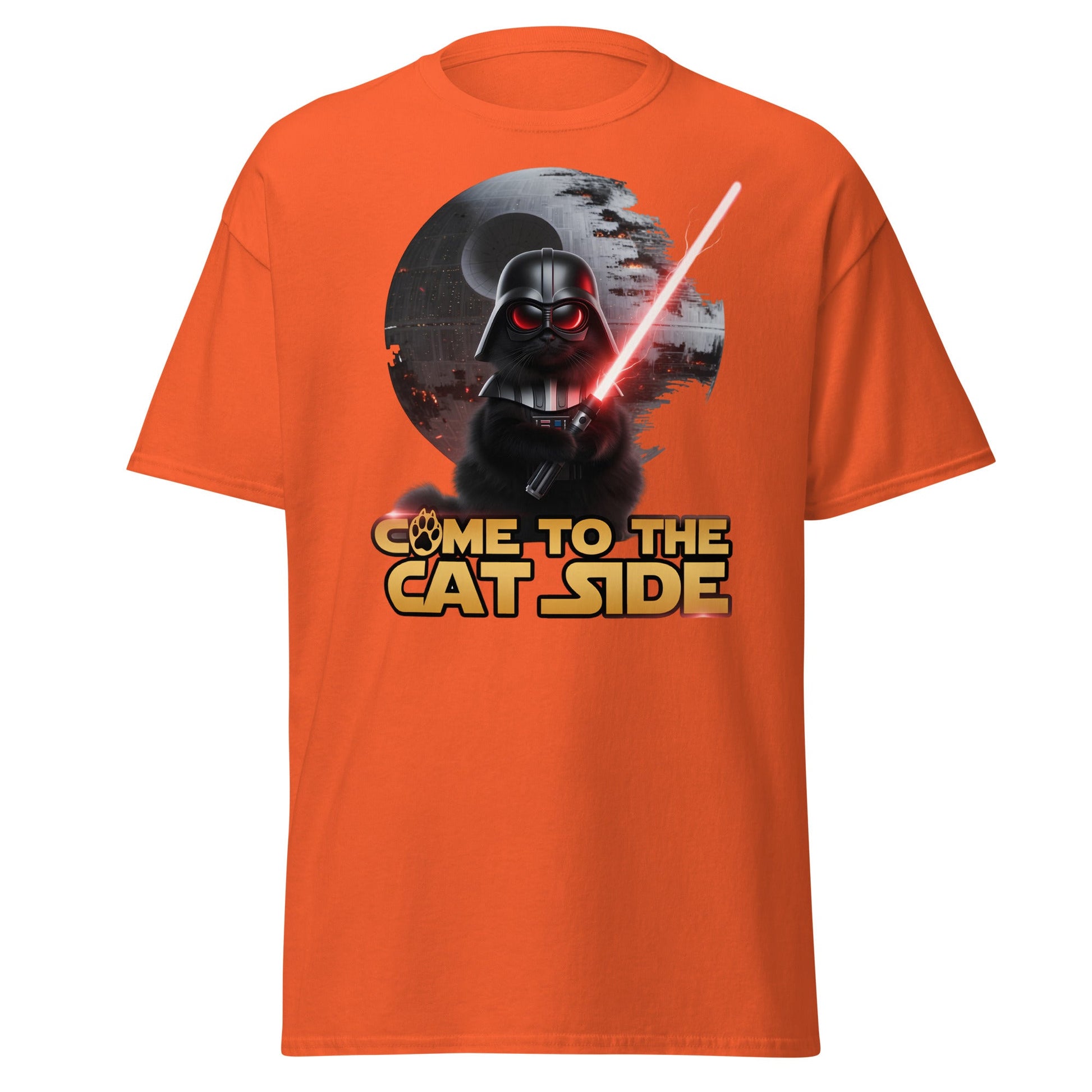 Come to the Cat Side Funny Cat Vader T-Shirt - Orange - T-Shirts Online
