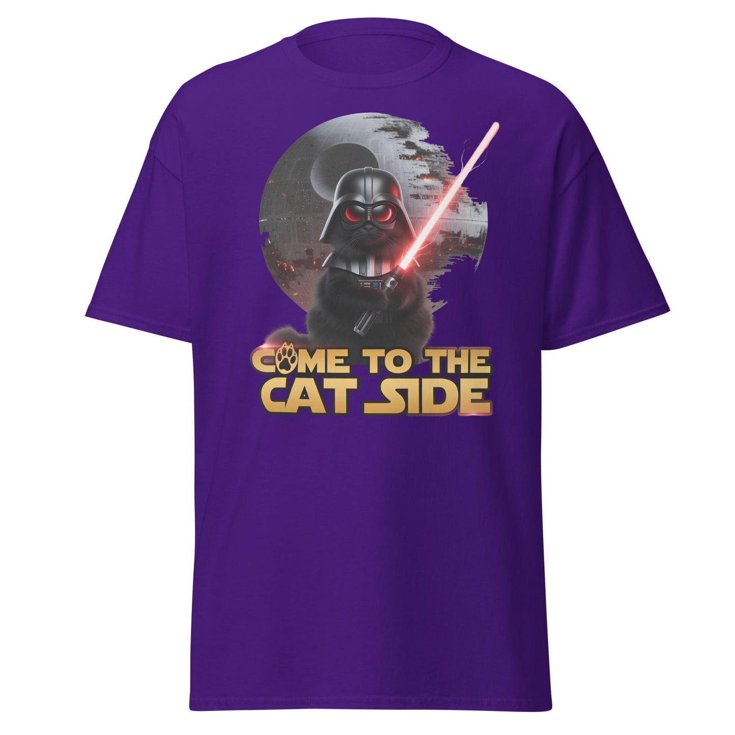 Come to the Cat Side Funny Cat Vader T-Shirt - Purple - T-Shirts Online