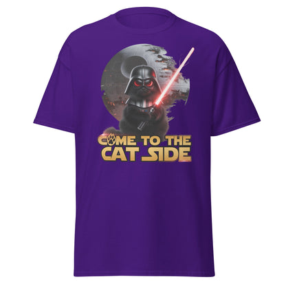 Come to the Cat Side Funny Cat Vader T-Shirt - Purple - T-Shirts Online