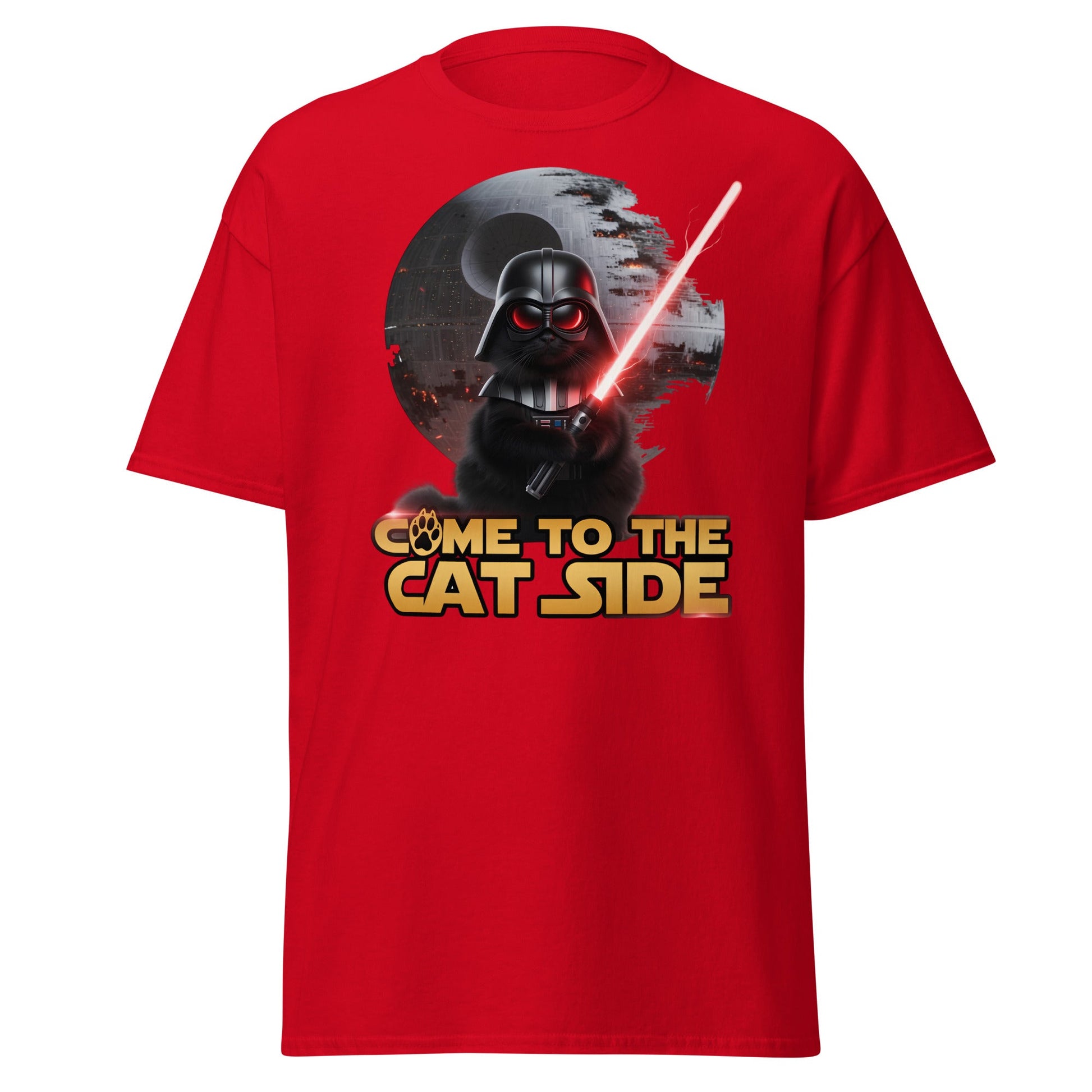 Come to the Cat Side Funny Cat Vader T-Shirt - Red - T-Shirts Online