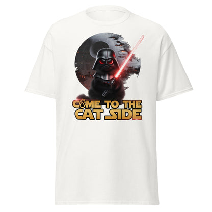 Come to the Cat Side Funny Cat Vader T-Shirt - White - T-Shirts Online