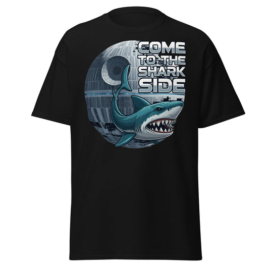 Come to the Shark Side T-Shirt - Funny Shark Star Wars Tee - Black - T-Shirts Online