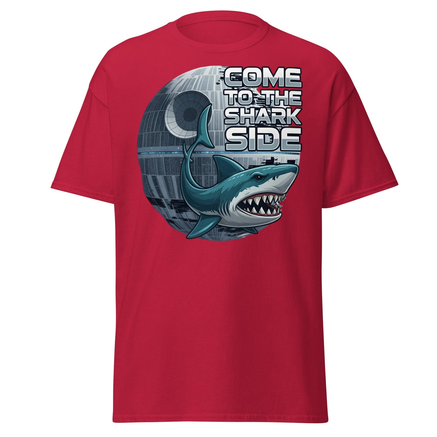 Come to the Shark Side T-Shirt - Funny Shark Star Wars Tee - Cardinal - T-Shirts Online