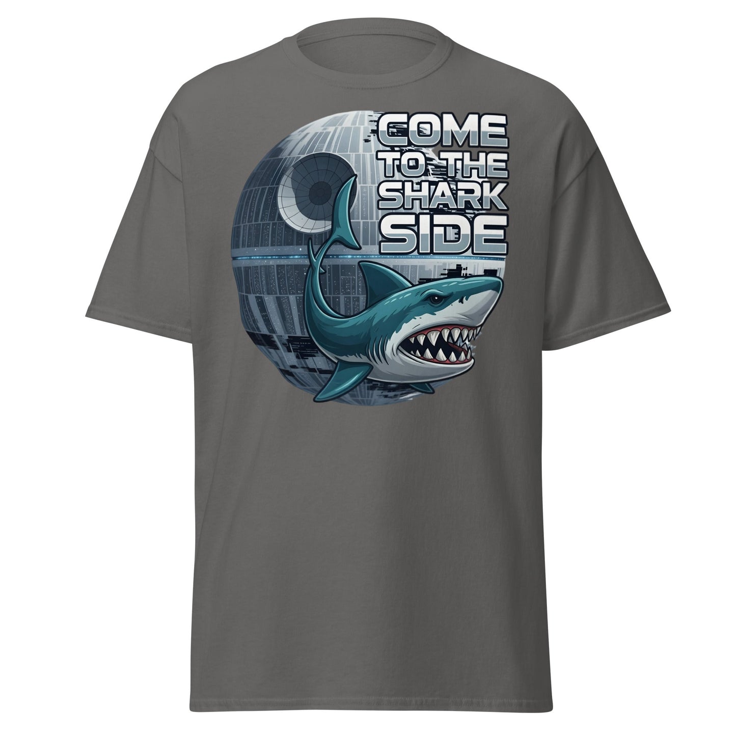 Come to the Shark Side T-Shirt - Funny Shark Star Wars Tee - Charcoal - T-Shirts Online