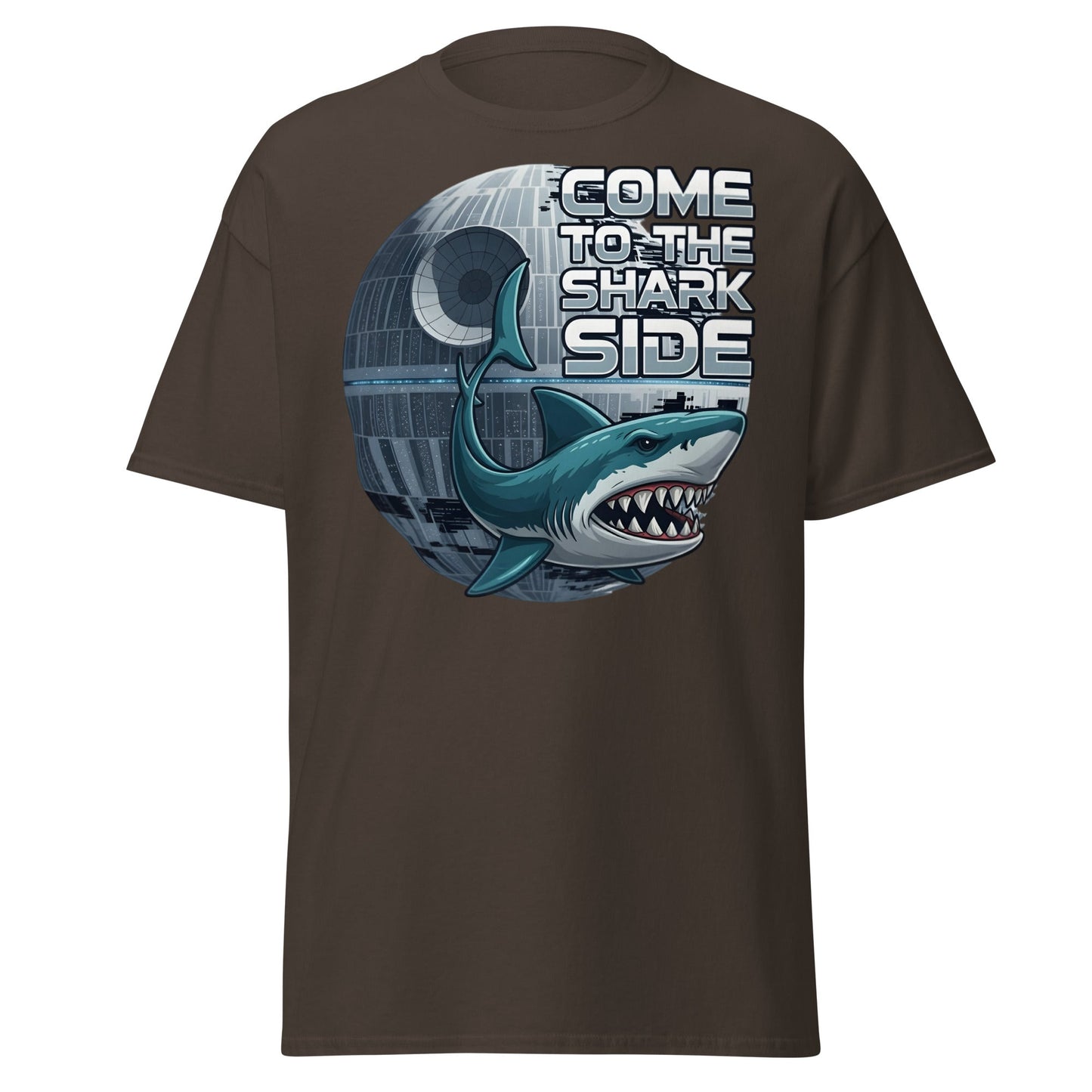 Come to the Shark Side T-Shirt - Funny Shark Star Wars Tee - Dark Chocolate - T-Shirts Online