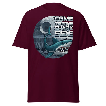 Come to the Shark Side T-Shirt - Funny Shark Star Wars Tee - Maroon - T-Shirts Online