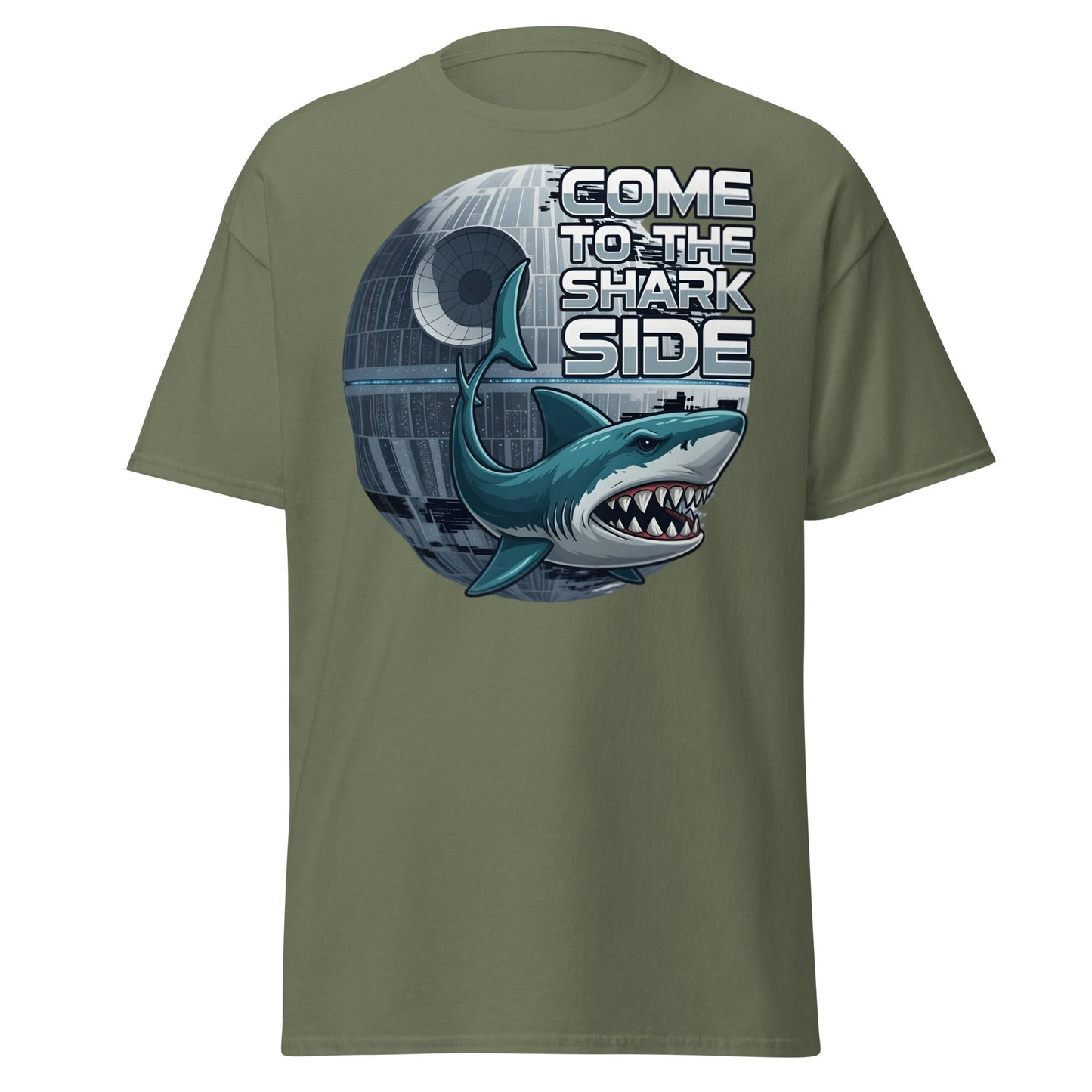 Come to the Shark Side T-Shirt - Funny Shark Star Wars Tee - Military Green - T-Shirts Online