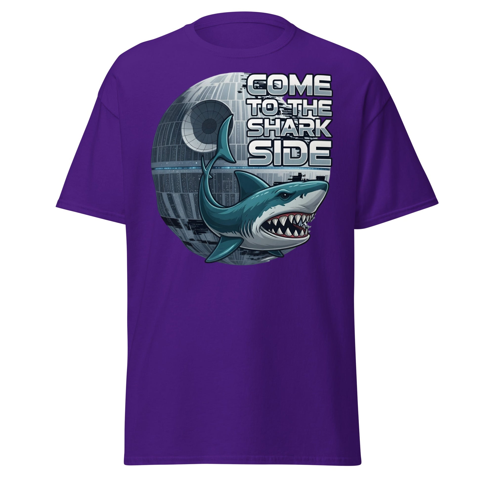 Come to the Shark Side T-Shirt - Funny Shark Star Wars Tee - Purple - T-Shirts Online