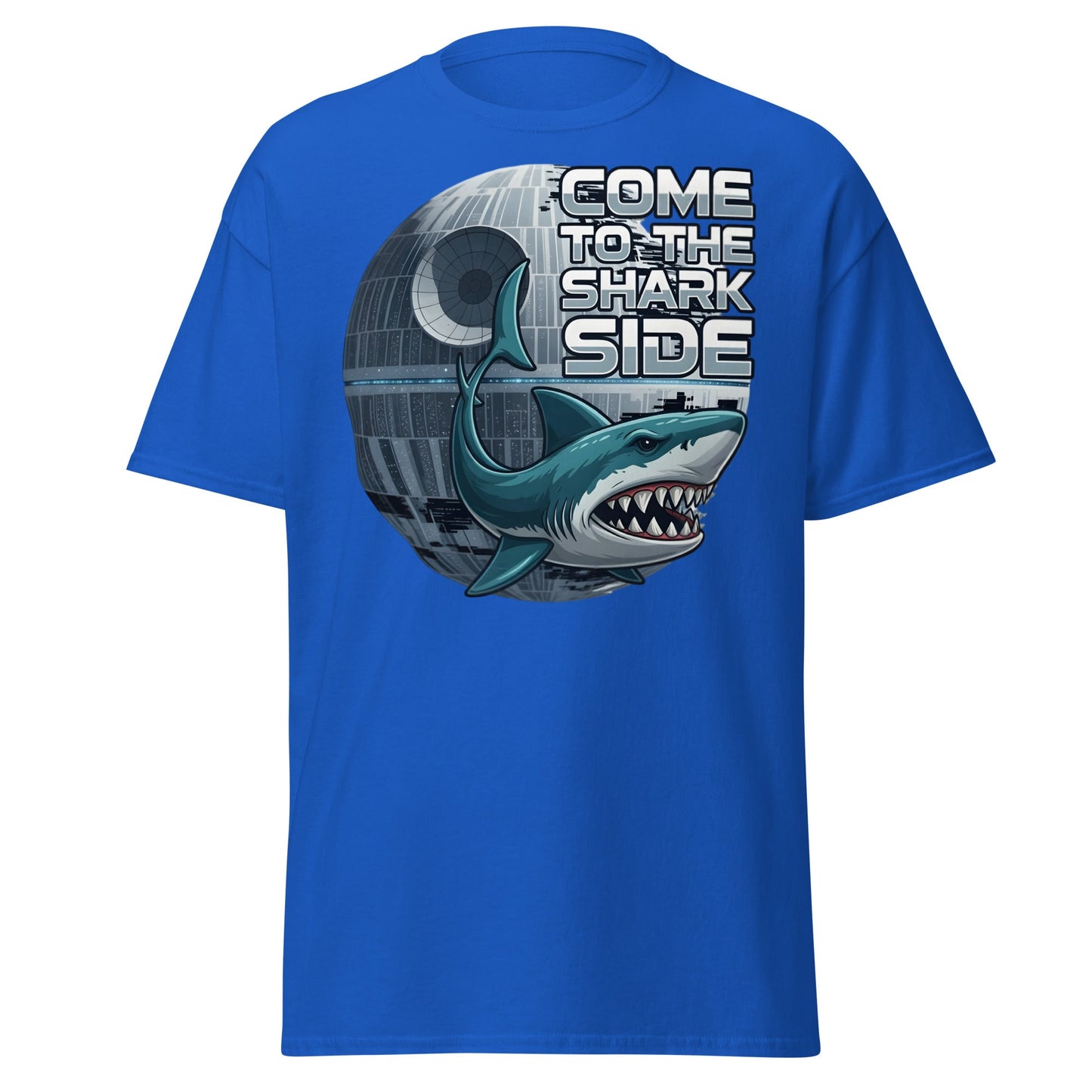 Come to the Shark Side T-Shirt - Funny Shark Star Wars Tee - Royal - T-Shirts Online