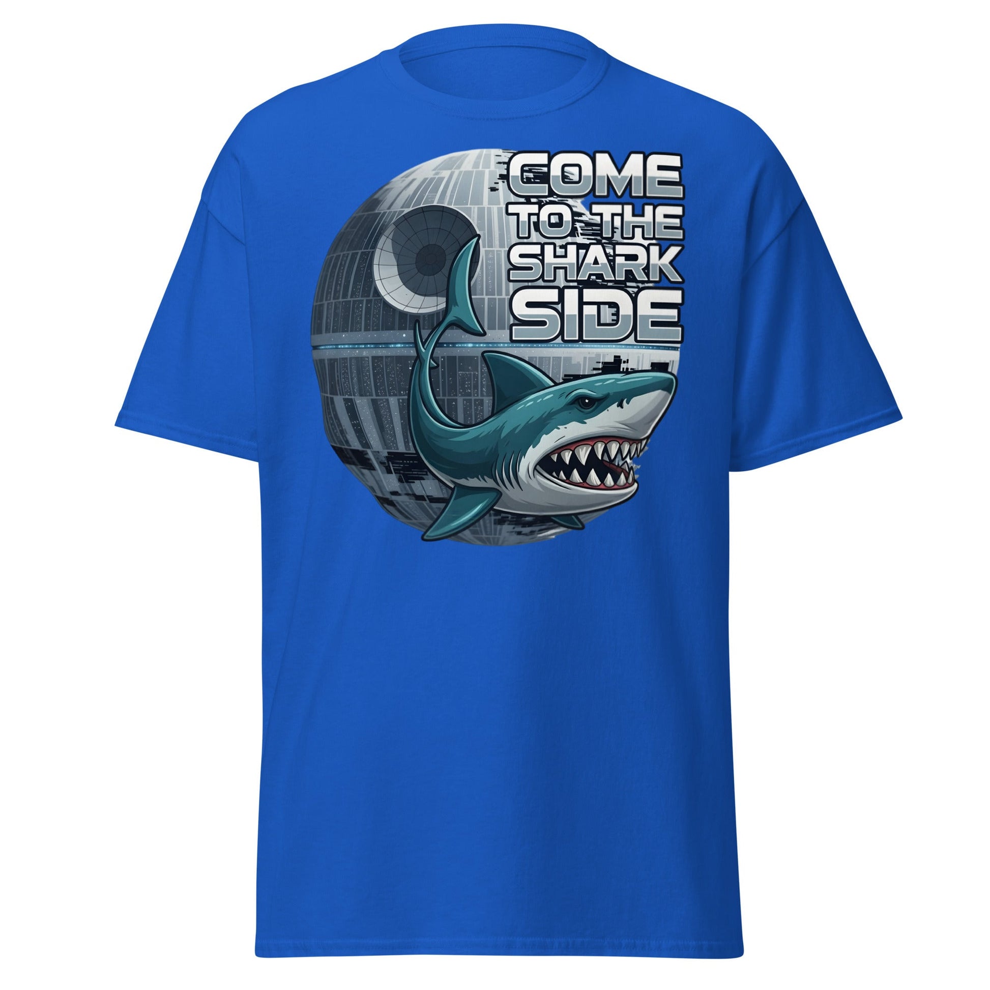 Come to the Shark Side T-Shirt - Funny Shark Star Wars Tee - Royal - T-Shirts Online