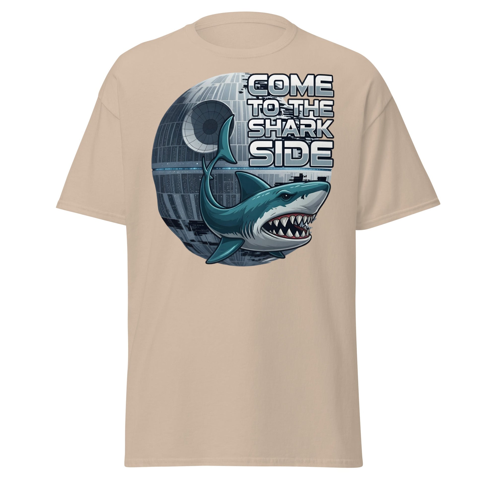 Come to the Shark Side T-Shirt - Funny Shark Star Wars Tee - Sand - T-Shirts Online