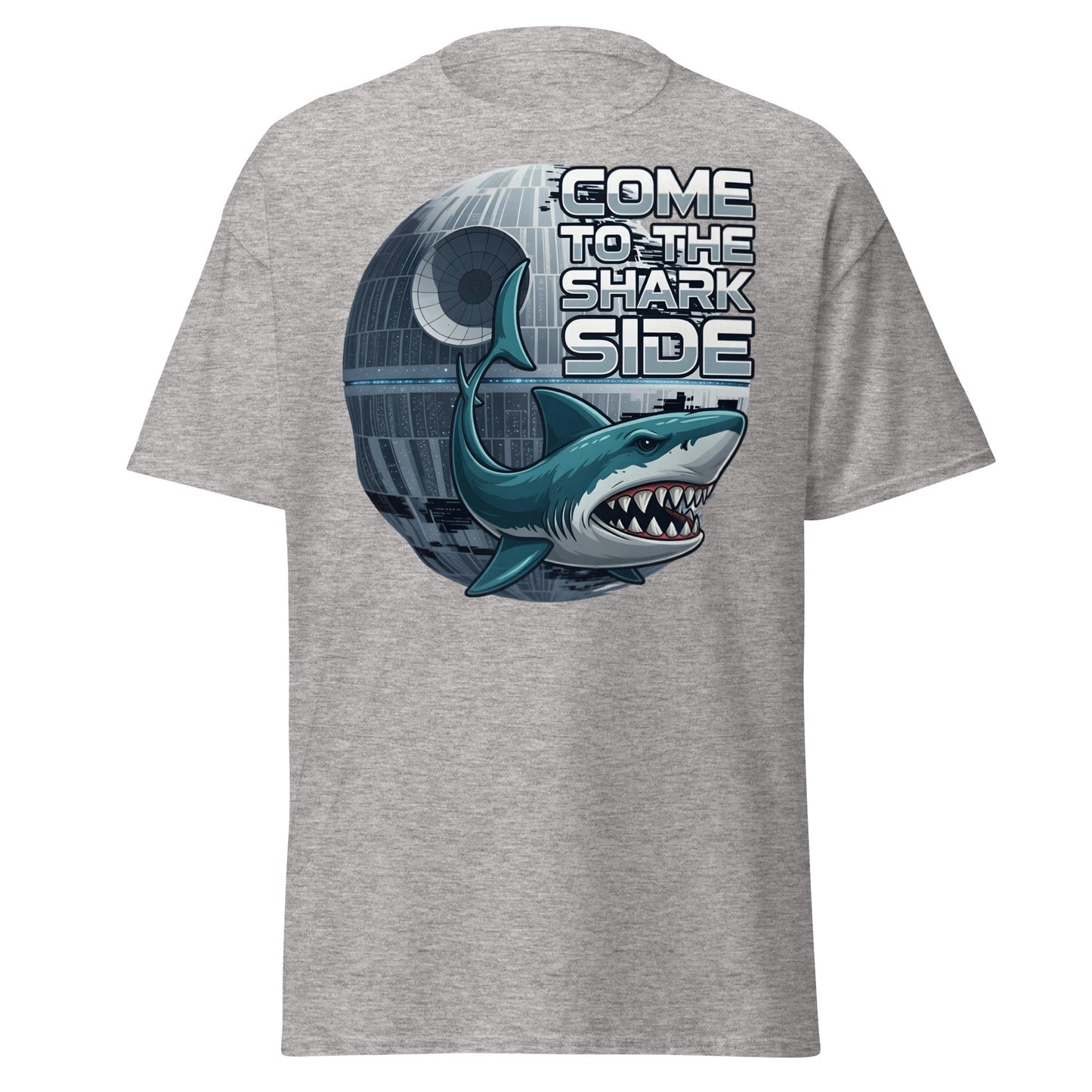 Come to the Shark Side T-Shirt - Funny Shark Star Wars Tee - Sport Grey - T-Shirts Online