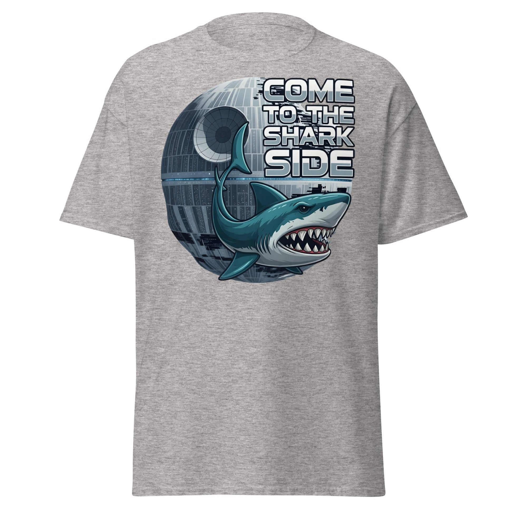 Come to the Shark Side T-Shirt - Funny Shark Star Wars Tee - Sport Grey - T-Shirts Online