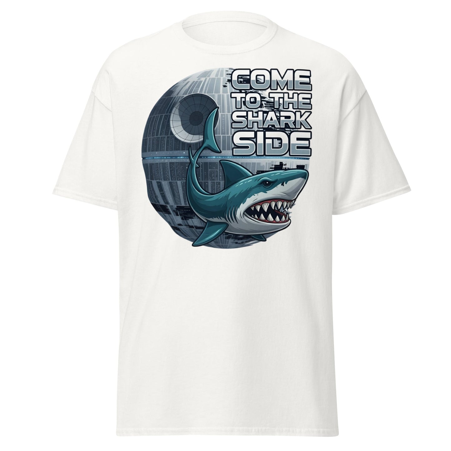 Come to the Shark Side T-Shirt - Funny Shark Star Wars Tee - White - T-Shirts Online