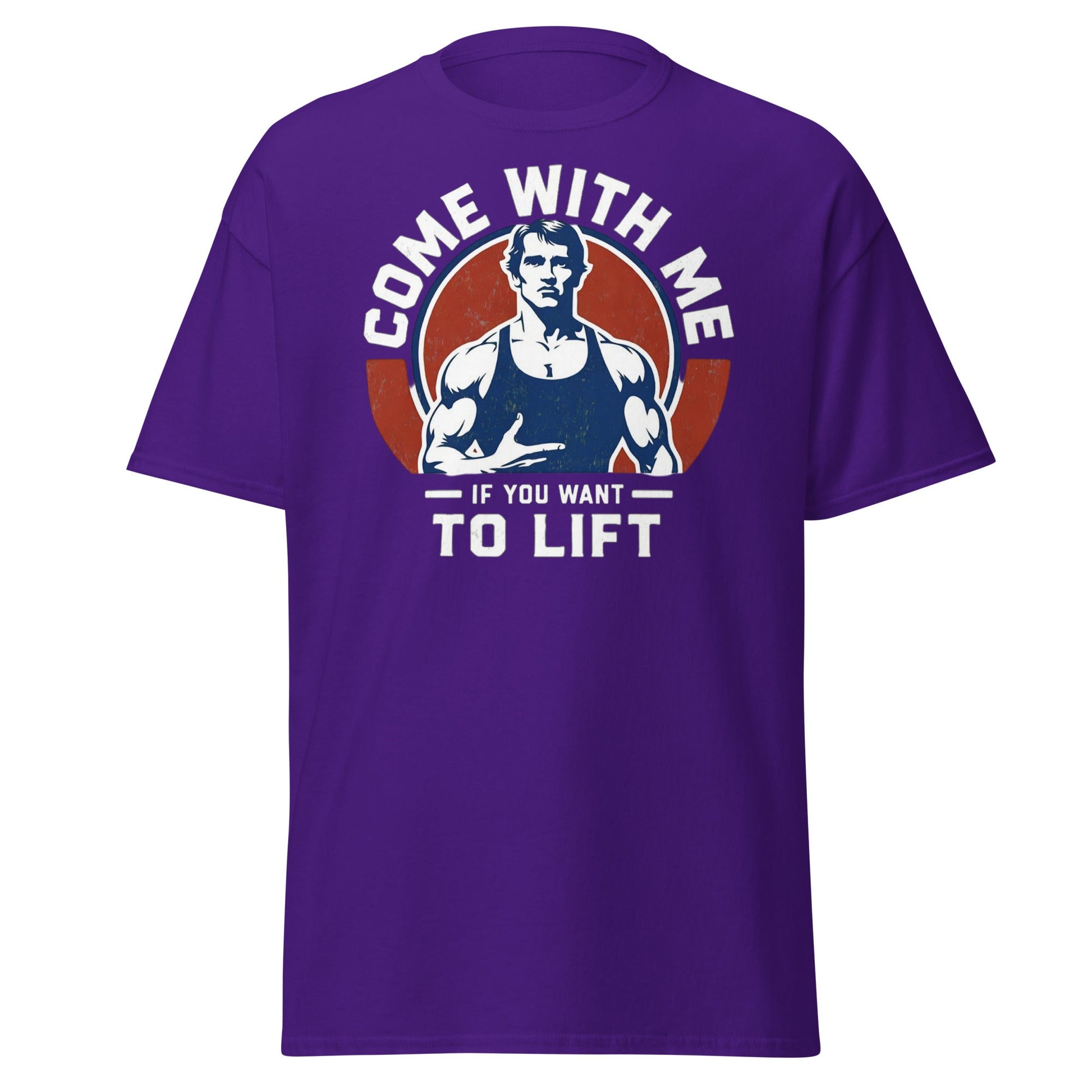 Come With Me If You Want To Lift Gym Bodybuilding T-Shirt - Purple - T-Shirts Online