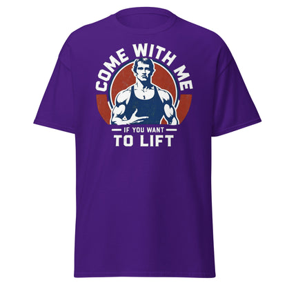 Come With Me If You Want To Lift Gym Bodybuilding T-Shirt - Purple - T-Shirts Online