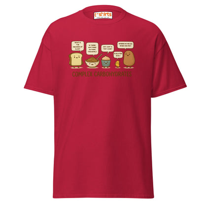 Complex Carbohydrates Funny Food Pun T-Shirt - Cardinal - T-Shirts Online