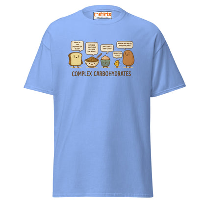 Complex Carbohydrates Funny Food Pun T-Shirt - Carolina Blue - T-Shirts Online