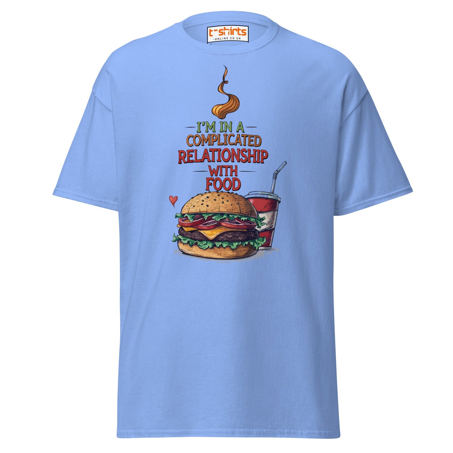 Complicated Relationship with Food T-Shirt - Carolina Blue - T-Shirts Online