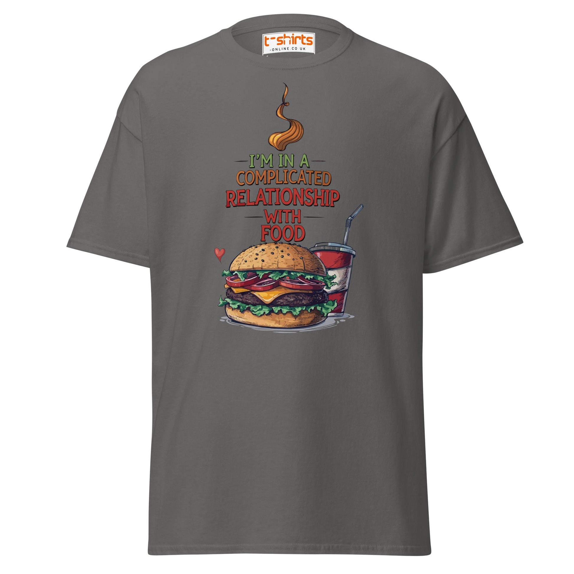 Complicated Relationship with Food T-Shirt - Charcoal - T-Shirts Online