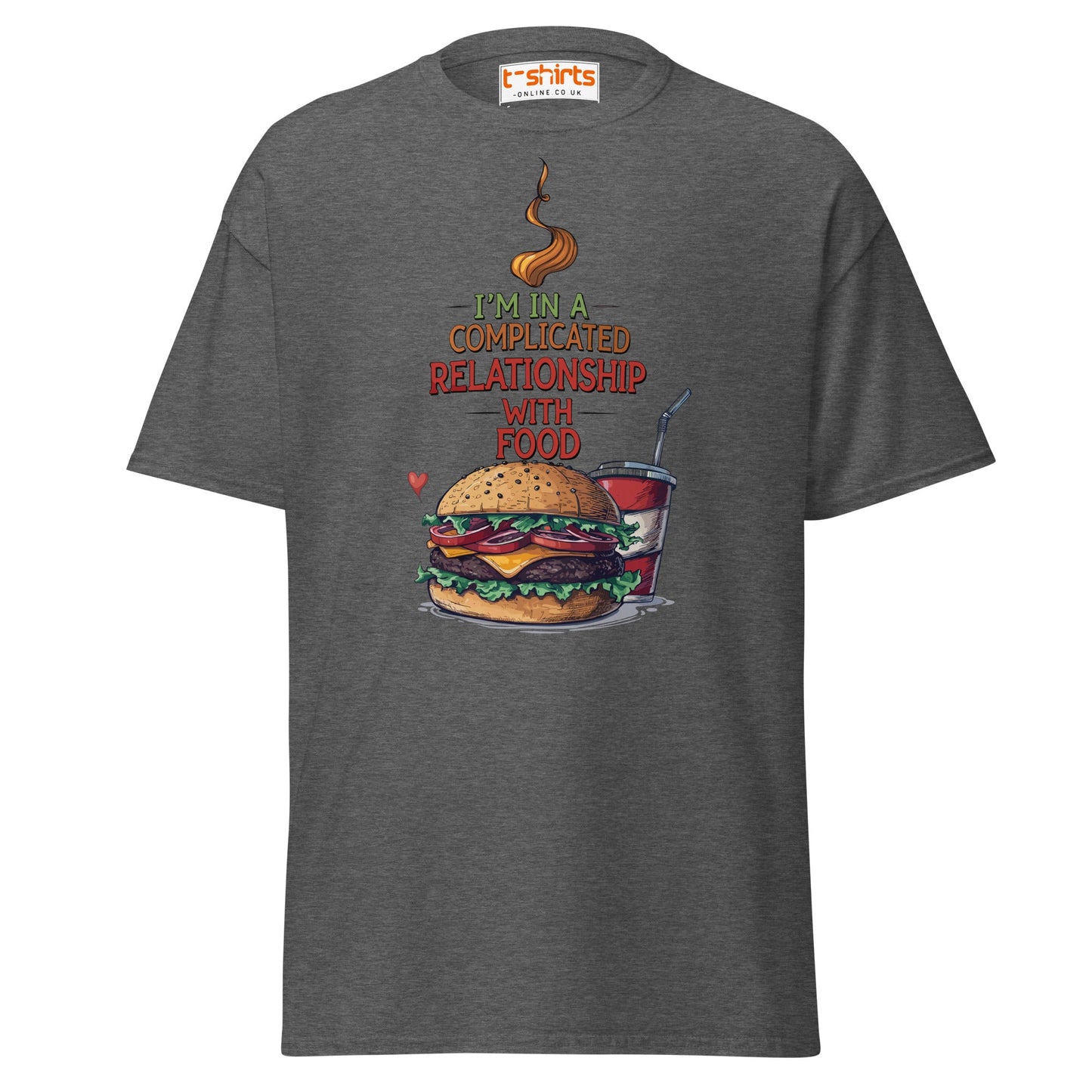 Complicated Relationship with Food T-Shirt - Dark Heather - T-Shirts Online