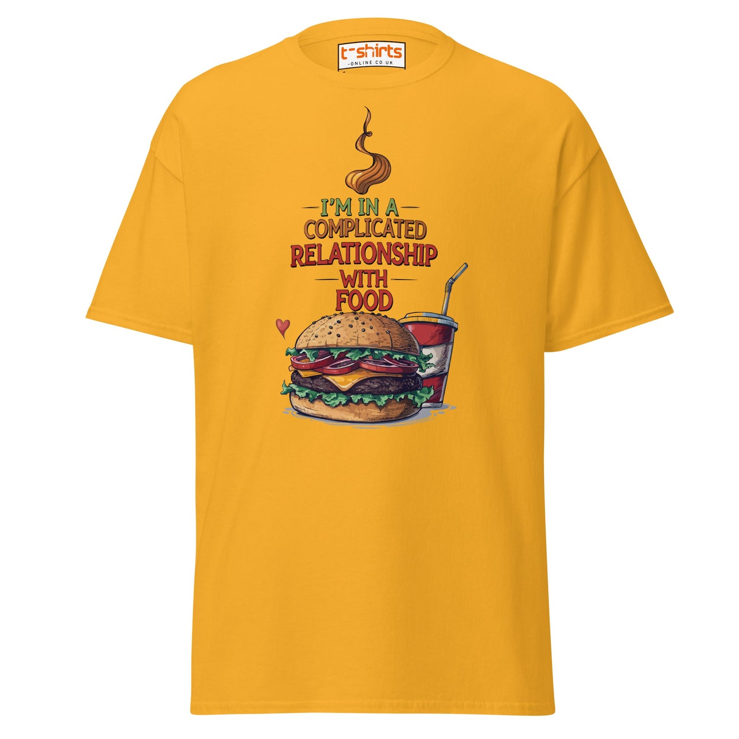 Complicated Relationship with Food T-Shirt - Gold - T-Shirts Online