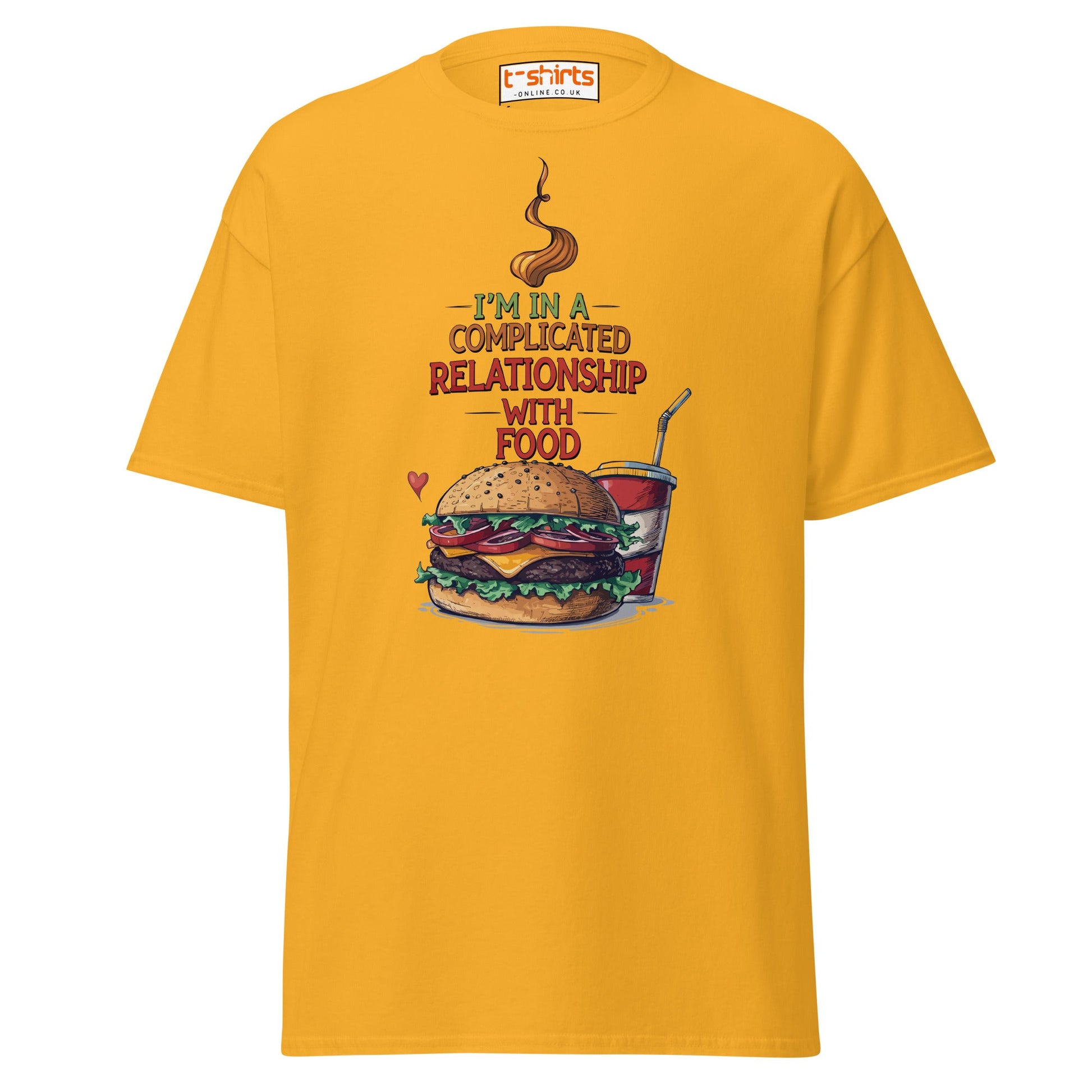 Complicated Relationship with Food T-Shirt - Gold - T-Shirts Online
