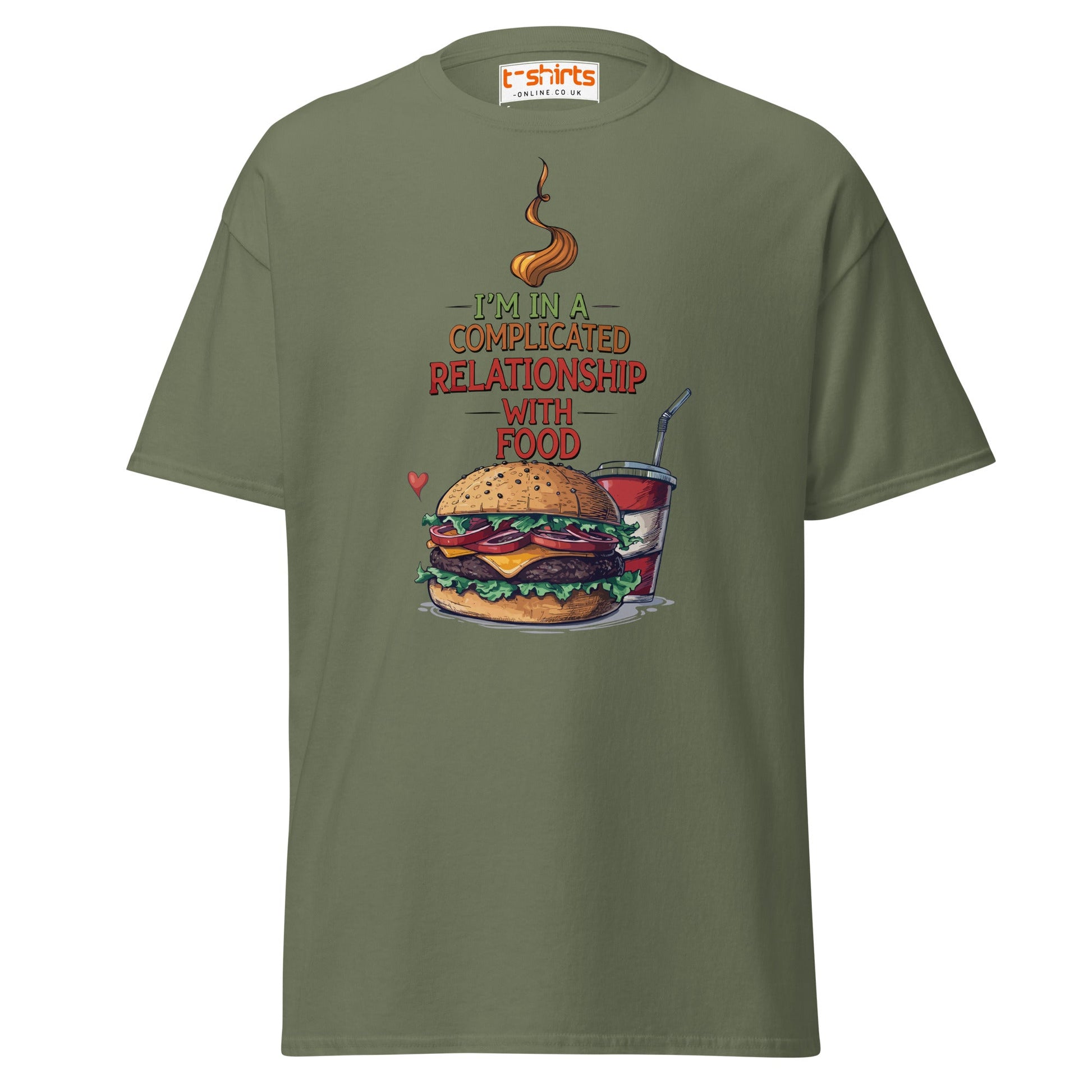 Complicated Relationship with Food T-Shirt - Military Green - T-Shirts Online