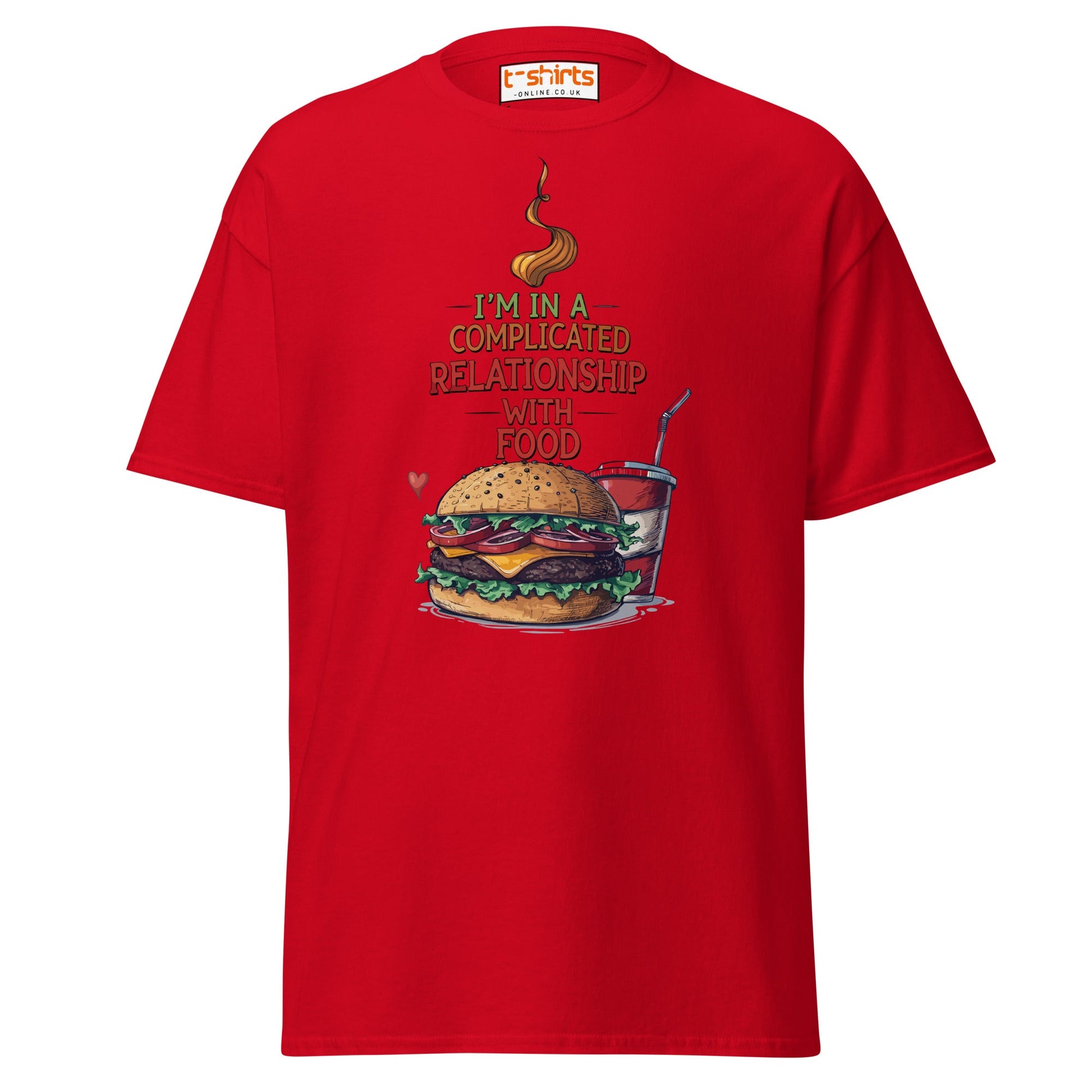 Complicated Relationship with Food T-Shirt - Red - T-Shirts Online