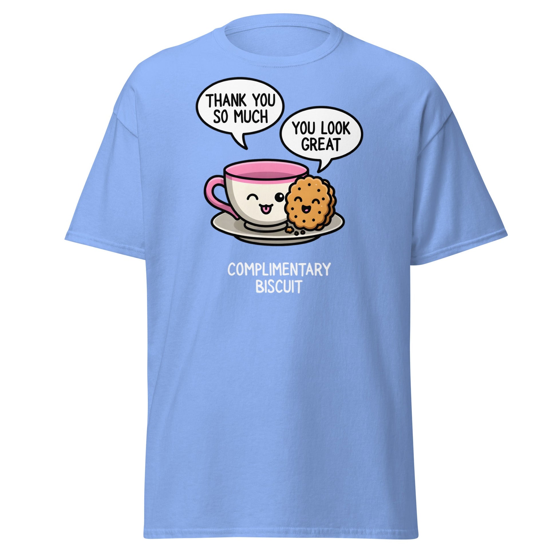 Complimentary Biscuit Funny Pun T-Shirt | Cute Tea & Cookie - Carolina Blue - T-Shirts Online