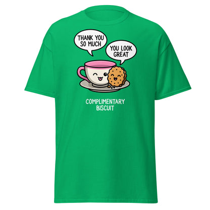 Complimentary Biscuit Funny Pun T-Shirt | Cute Tea & Cookie - Irish Green - T-Shirts Online