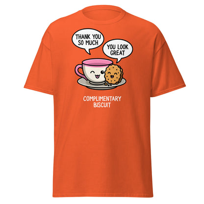 Complimentary Biscuit Funny Pun T-Shirt | Cute Tea & Cookie - Orange - T-Shirts Online