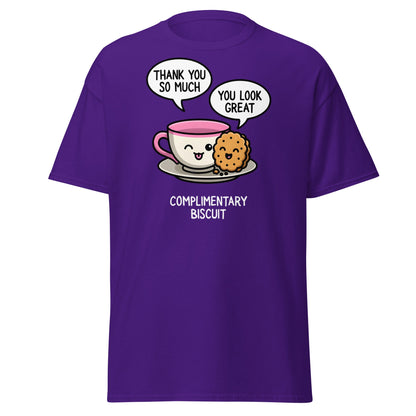 Complimentary Biscuit Funny Pun T-Shirt | Cute Tea & Cookie - Purple - T-Shirts Online