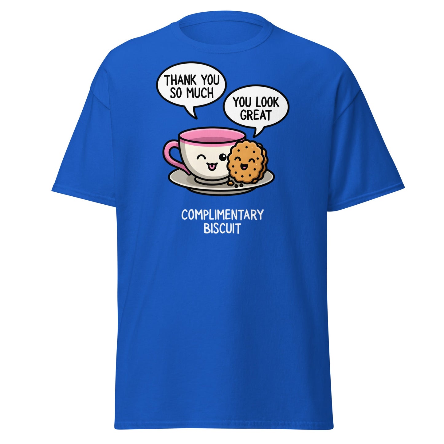 Complimentary Biscuit Funny Pun T-Shirt | Cute Tea & Cookie - Royal - T-Shirts Online