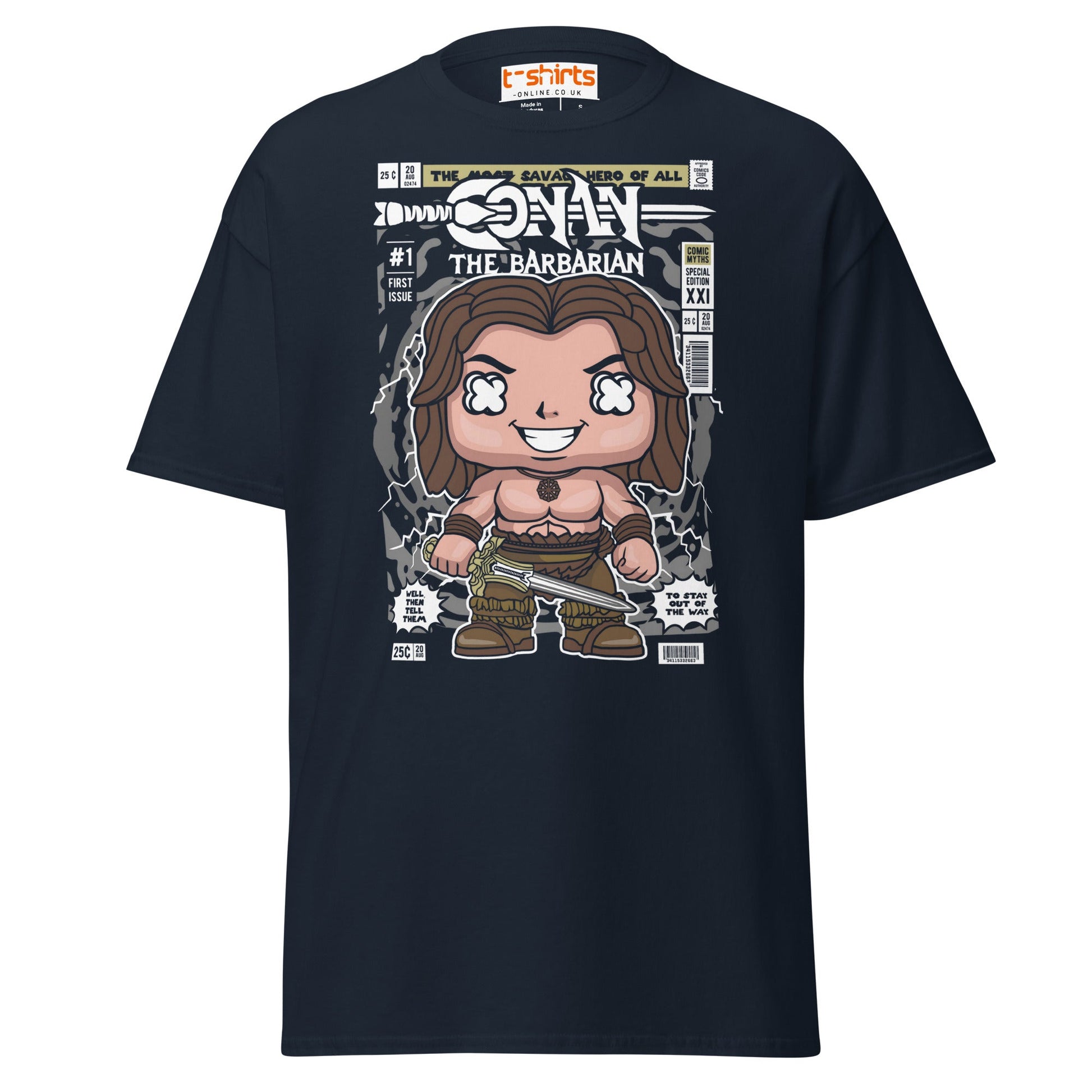 Conan the Barbarian Funko Style T-Shirt - Navy - T-Shirts Online