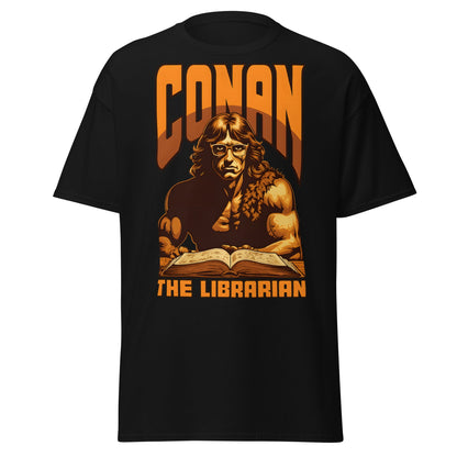 Conan the Librarian T-Shirt | Funny Barbarian Parody Tee - Black - T-Shirts Online