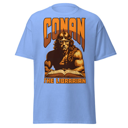 Conan the Librarian T-Shirt | Funny Barbarian Parody Tee - Carolina Blue - T-Shirts Online